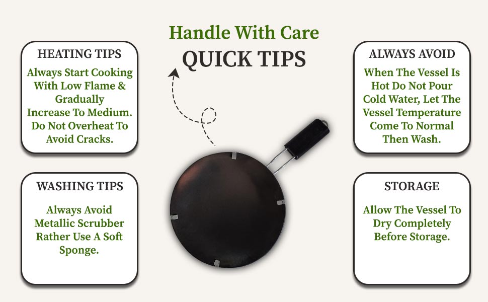 Quick care tips of black mud tawa