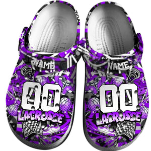 Purple Graffiti Lacrosse Clogs 01 - Baller Crown