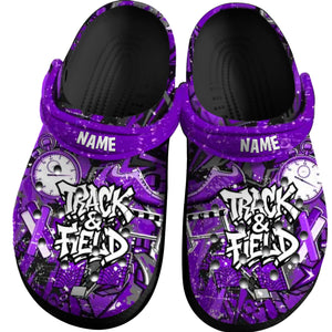 Purple Graffiti Track & Field Clogs 01 - Baller Crown