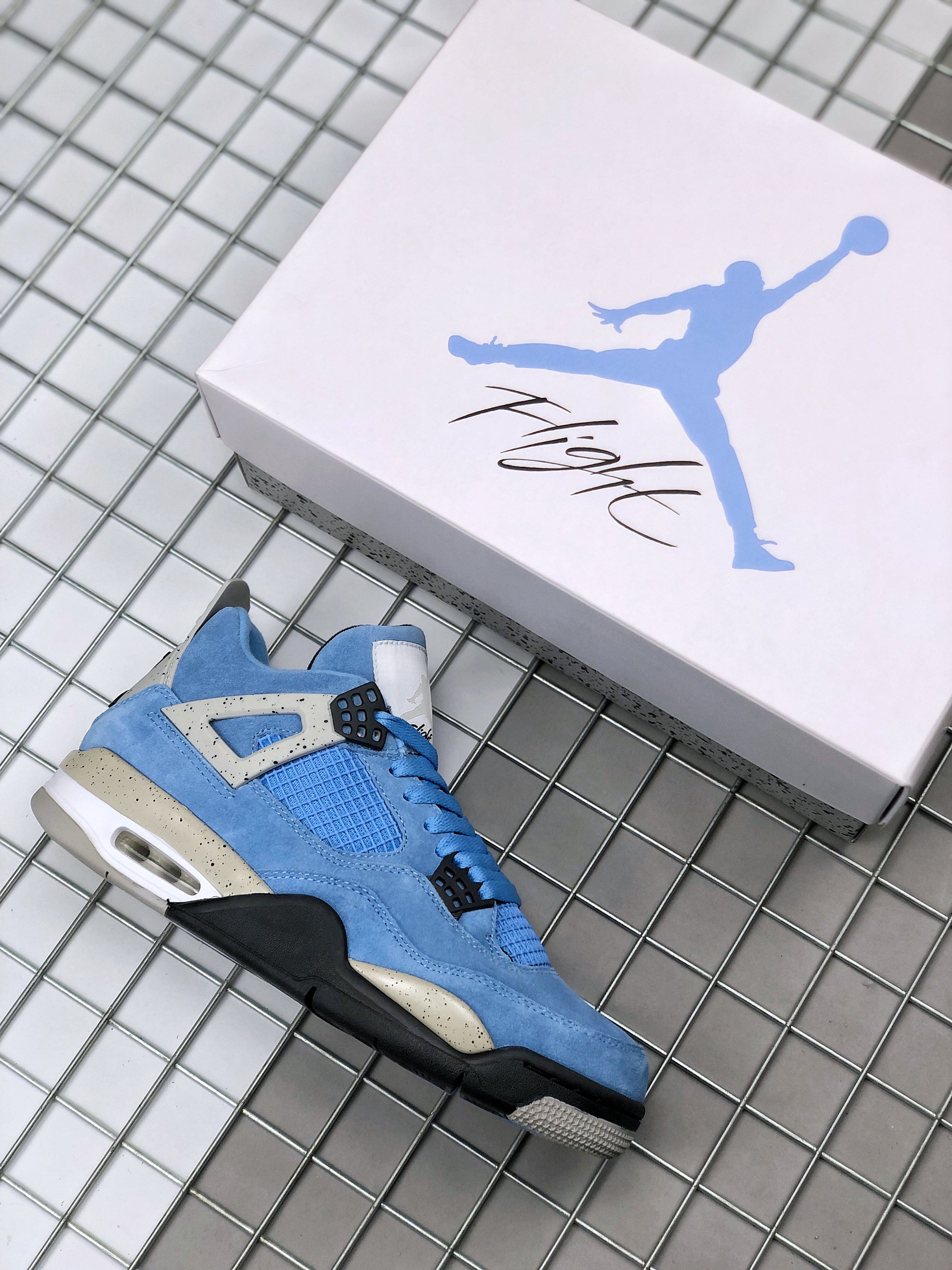 Air Jordan 4 Retro University Blue University Blue/tech Grey-white-black Ct8527-400 Sneaker