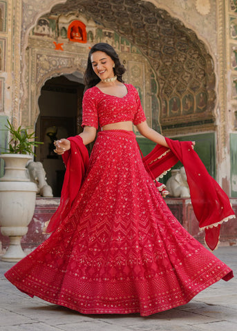 Lucknowi Embroidered Lehenga set