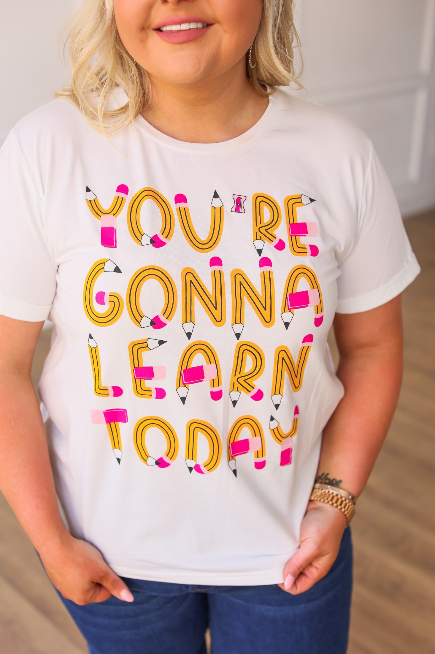 You re Gonna Learn Today On Vanilla Bean White Cuff Tee Southern 