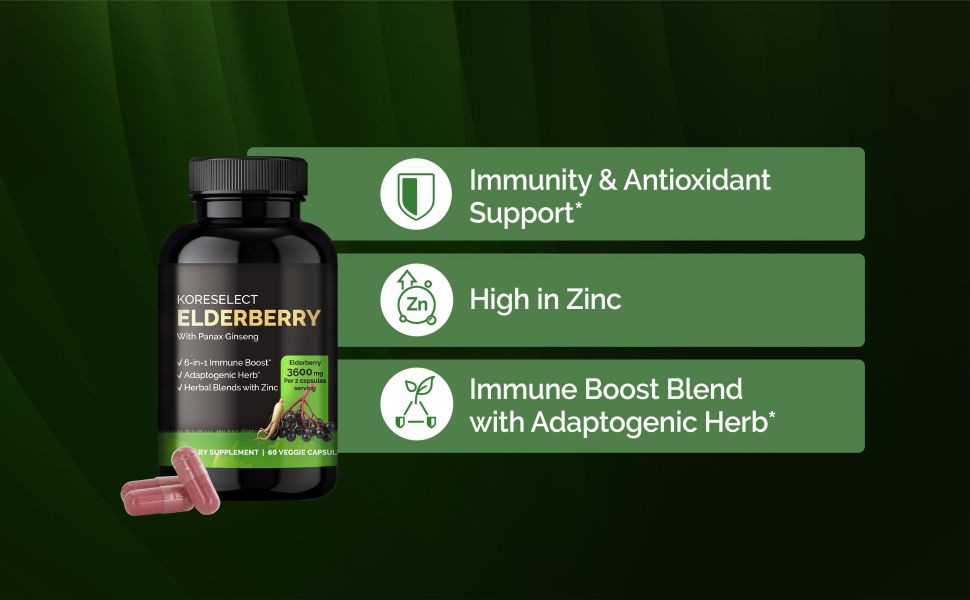 Elderberry Immune Boost Capsules with Panax Ginseng - Koreselect