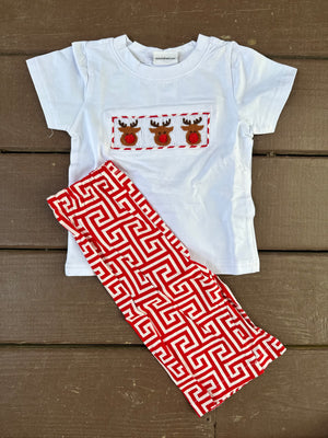 Reindeer Smocked Pant Set - Tinley Anne's Clothing