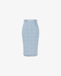 Gcds Monogram Denim Pencil Skirt