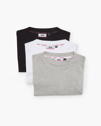 Three-Pack Cotton T-Shirt | Men T-shirts Grey | GCDS