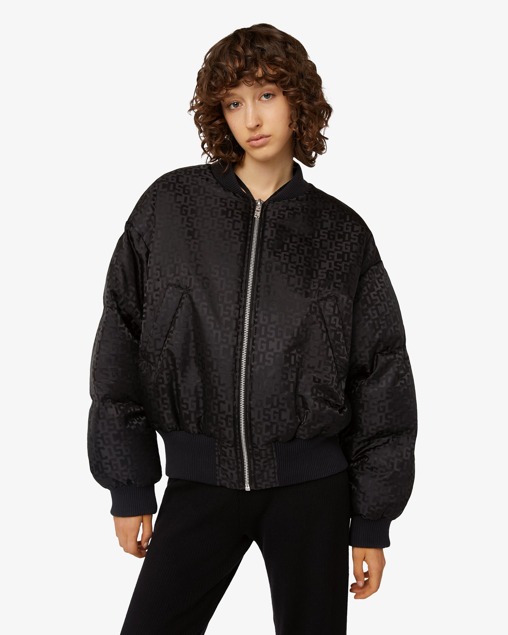 Gcds Monogram Bomber : Unisex Coats & Jackets Black