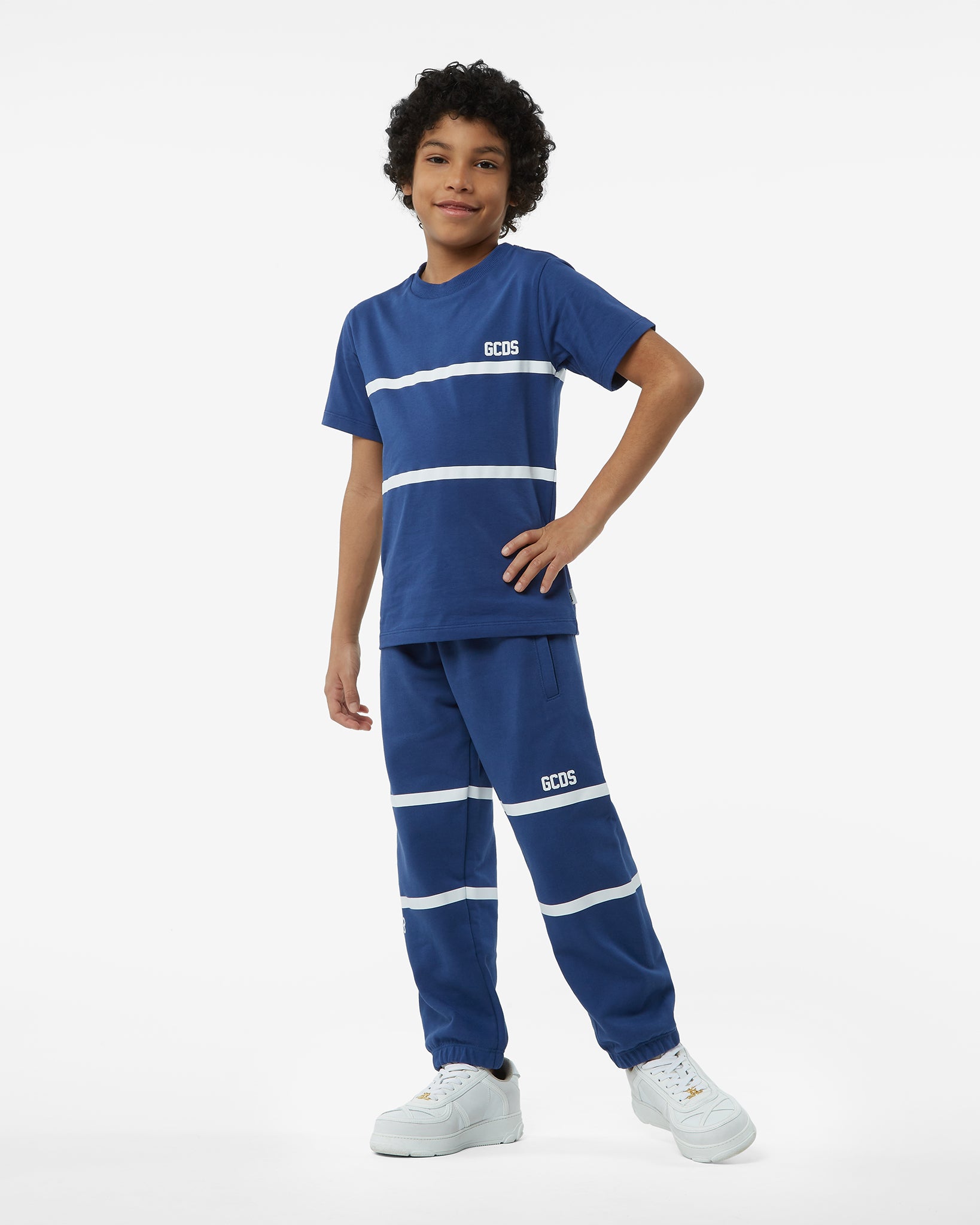 Junior Allover Gcds Cotton Shirt: Boy Shirts Blue