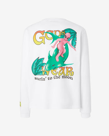 Surfing Wirdo Printed Long Sleeves T-Shirt | Men T-shirts White | GCDS Spring/Summer 2023