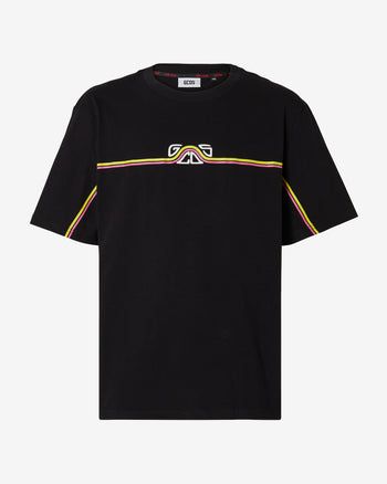 Waved Logo Loose T-Shirt | Men T-shirts Black | GCDS Spring/Summer 2023