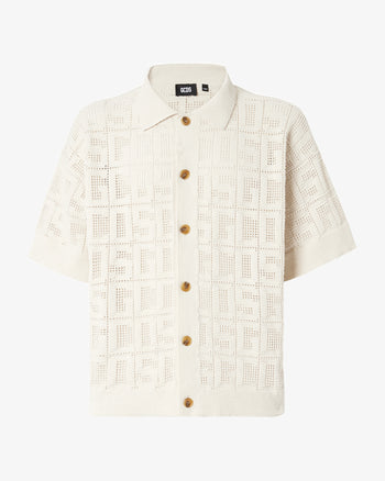 Gcds Monogram Macramè Shirt | Men Knitwear Off White | GCDS Spring/Summer 2023