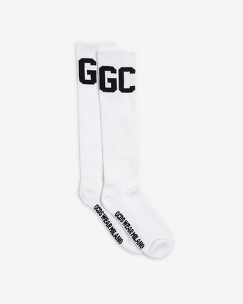 Mid Calf Band Logo Socks | Men Socks White | GCDS Spring/Summer 2023