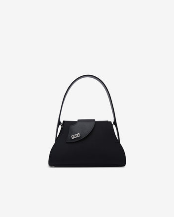 Womens Asymmetric Flap Mini City Bag Black