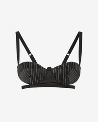 Pinstrip Bra | Women Tops Black | GCDS Spring/Summer 2023