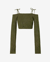 Gcds Monogram Macramé Sweater | Women Knitwear Military Green | GCDS Spring/Summer 2023
