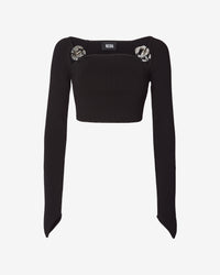 Logo Chain Long Sleeves Top | Women Tops Black | GCDS Spring/Summer 2023