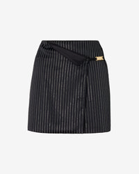 Logo Clip Pinstrip Skirt | Women Skirts Black | GCDS Spring/Summer 2023