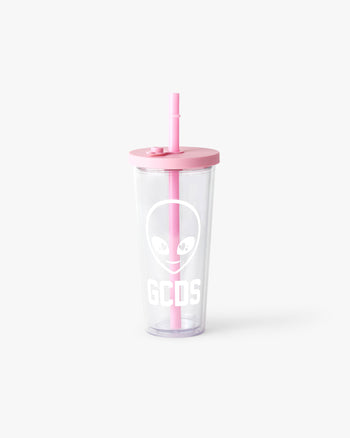 Gcds Wirdo logo-print cup - Neutrals