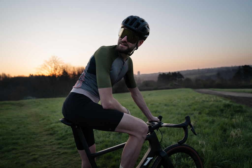 Lukas on a bike in nature at dusk