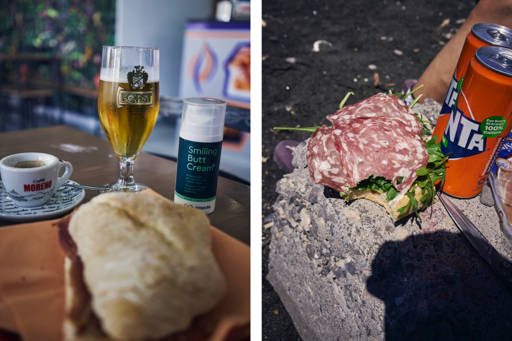 Italian food during bikepacking race