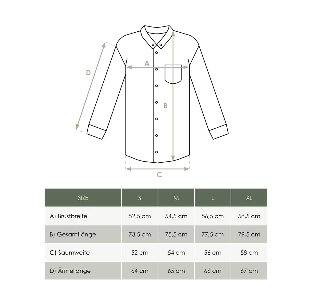 FUXBAU Größentabelle Männer Hemd
