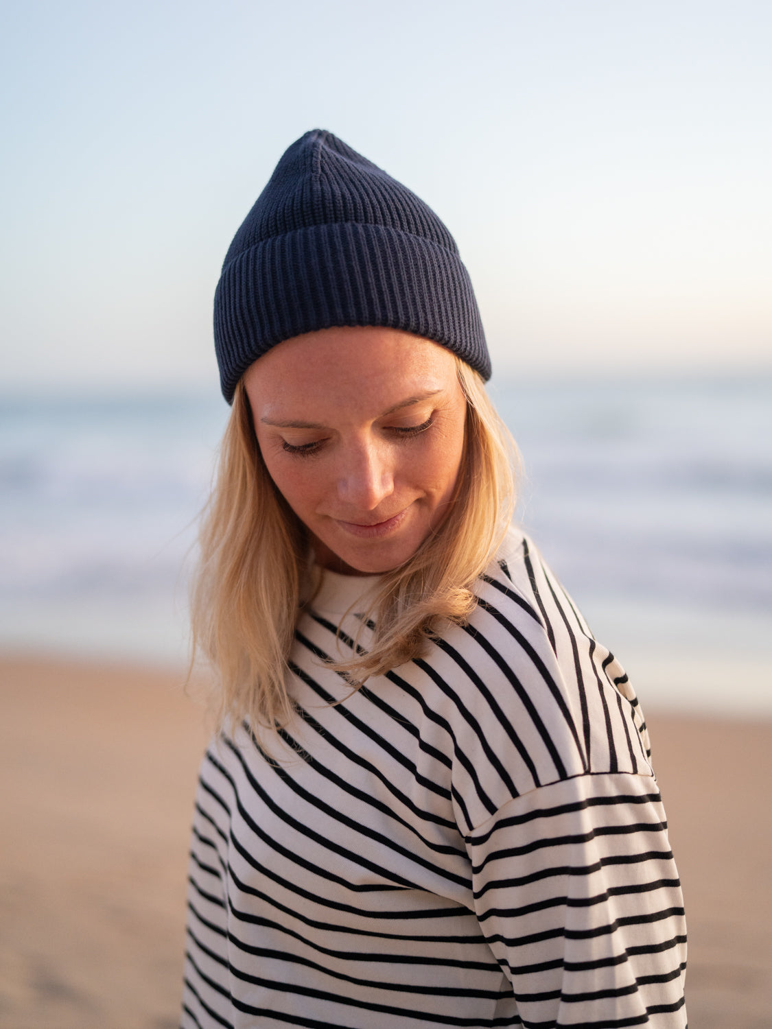 navy FUXBAU Merino Strickmütze | -