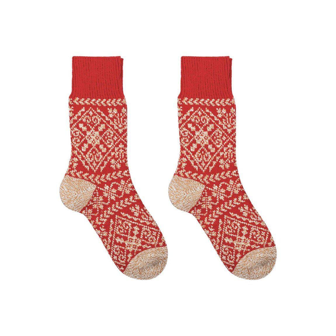 Comfy Room Socks Nordic – Red - Uncle Otis