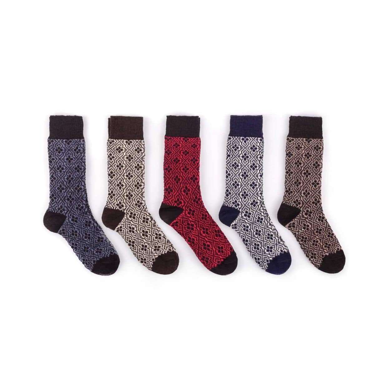 Hand Knitted Nordic Woollen Lounge Bed Winter Socks - 6 Colours - 100% Wool