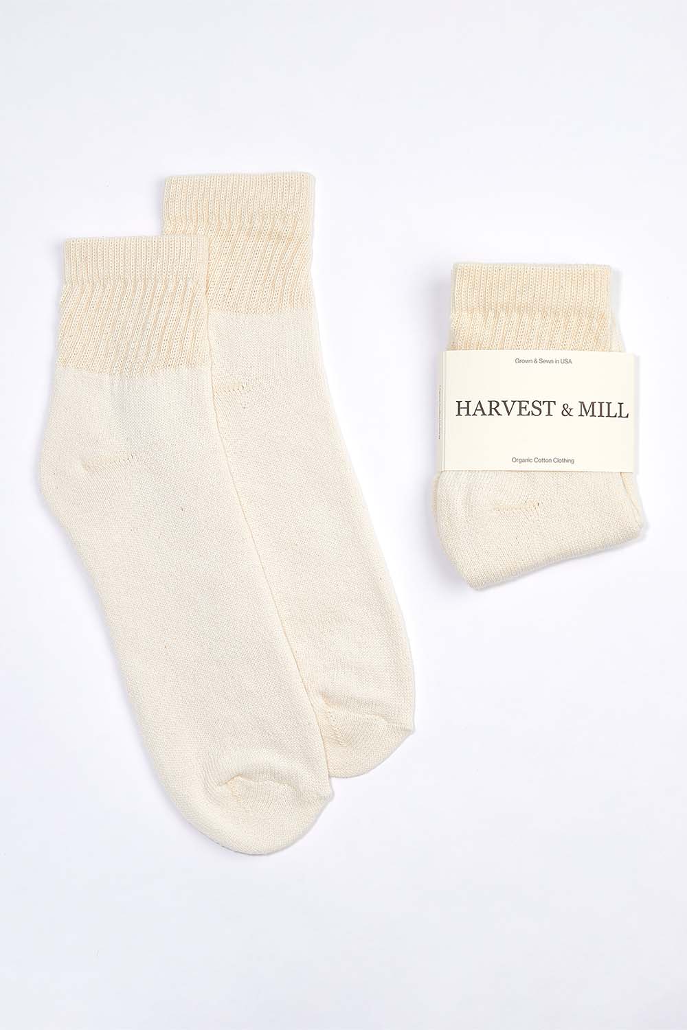 Men\'s Organic Cotton Socks Natural-White Crew – Harvest & Mill