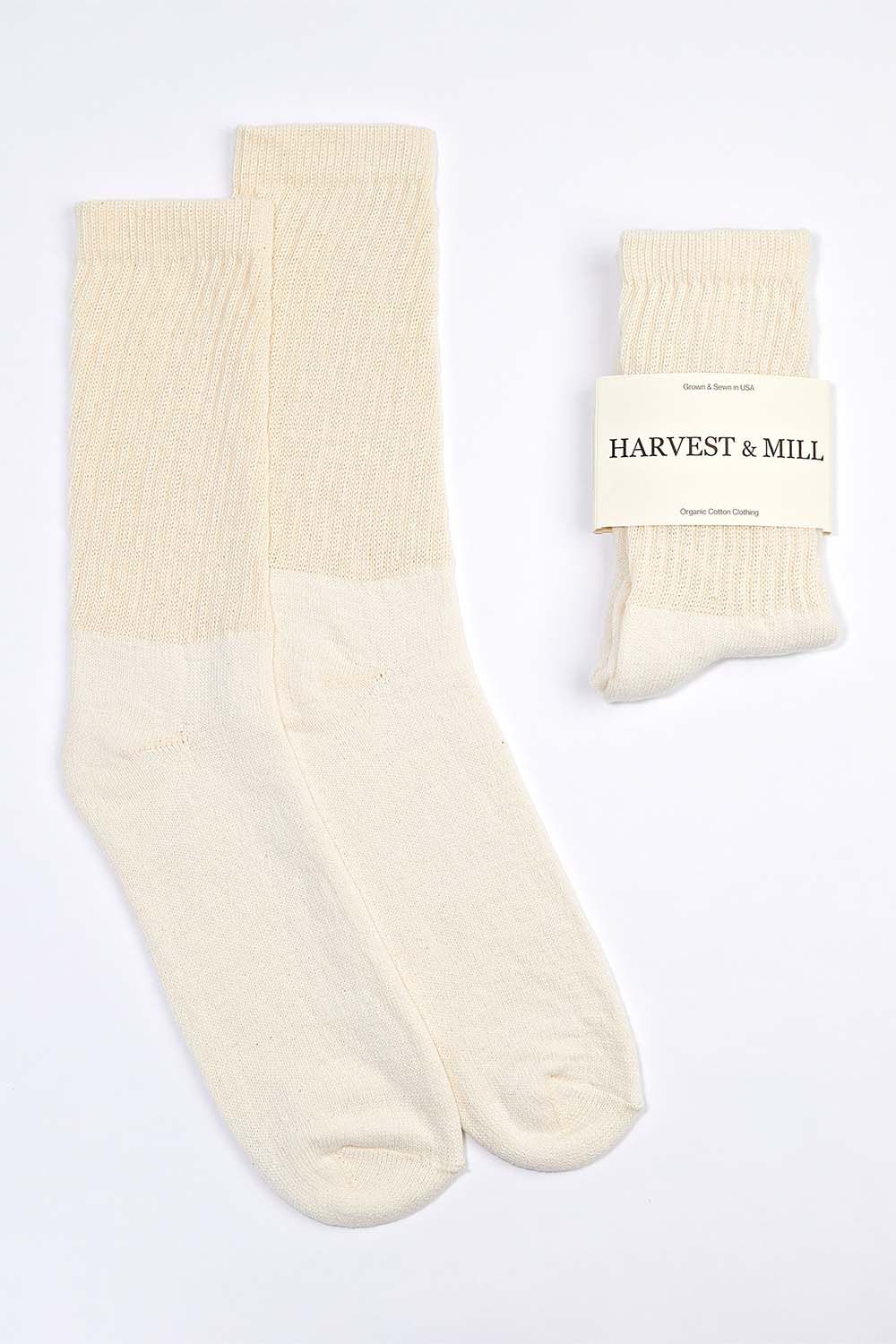 Men\'s 3 Pack Organic Cotton Socks Natural-White Crew – Harvest & Mill