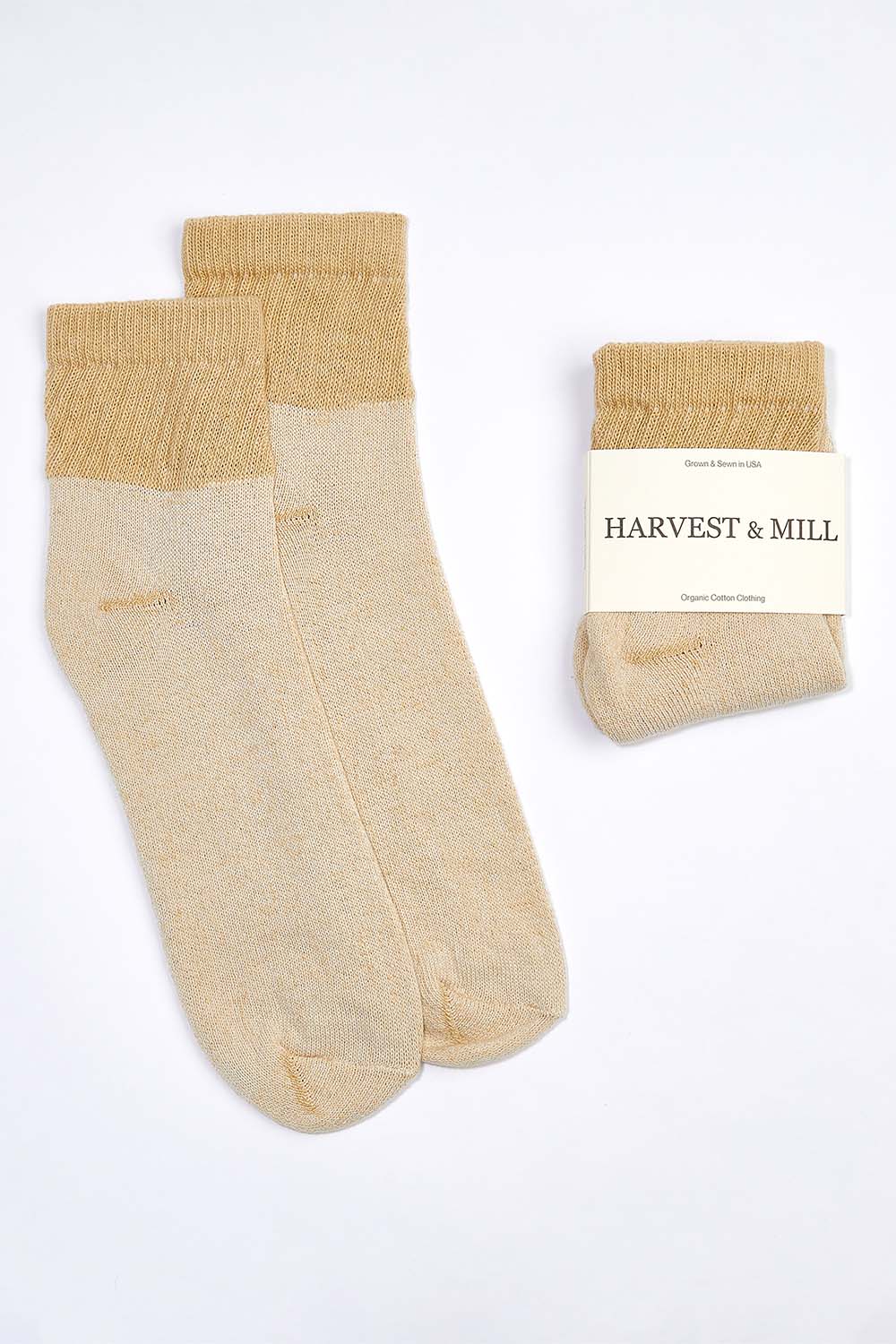 Men's Organic Cotton Socks Tan-Green Ankle – Harvest & Mill