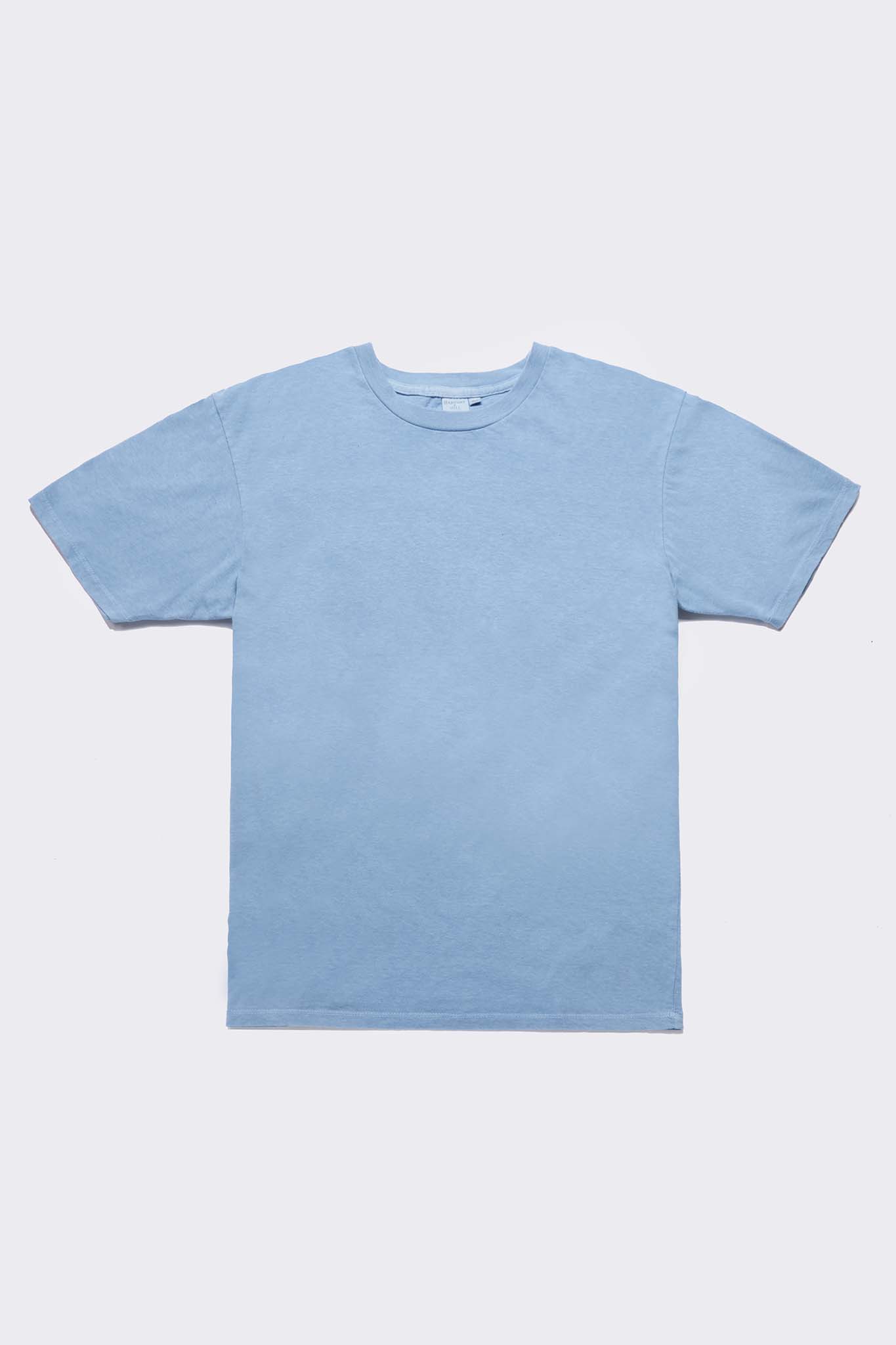 Indigo Dyed Light Blue Men's Organic Crew Tee