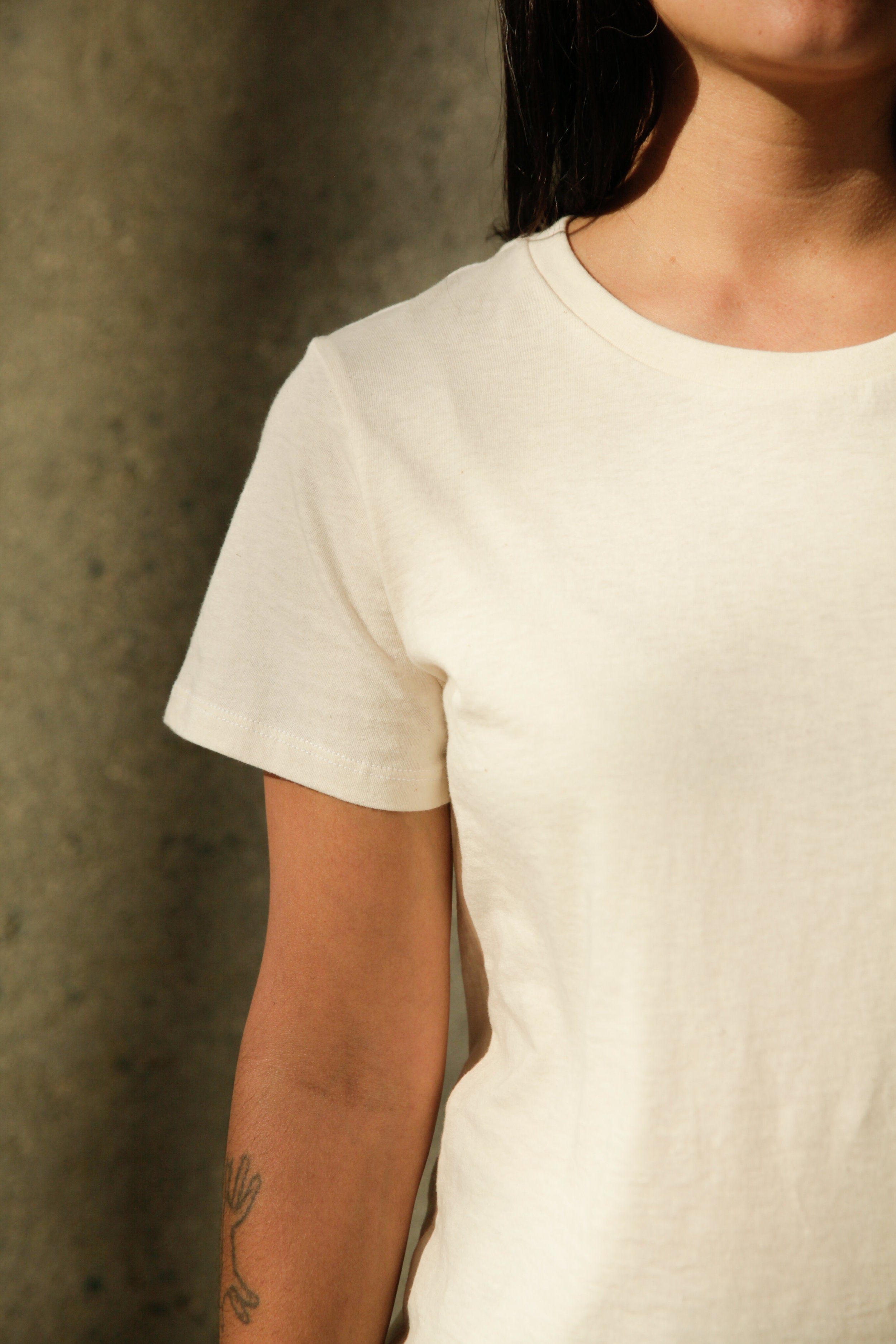 Women's Organic Crew Tee in Natural