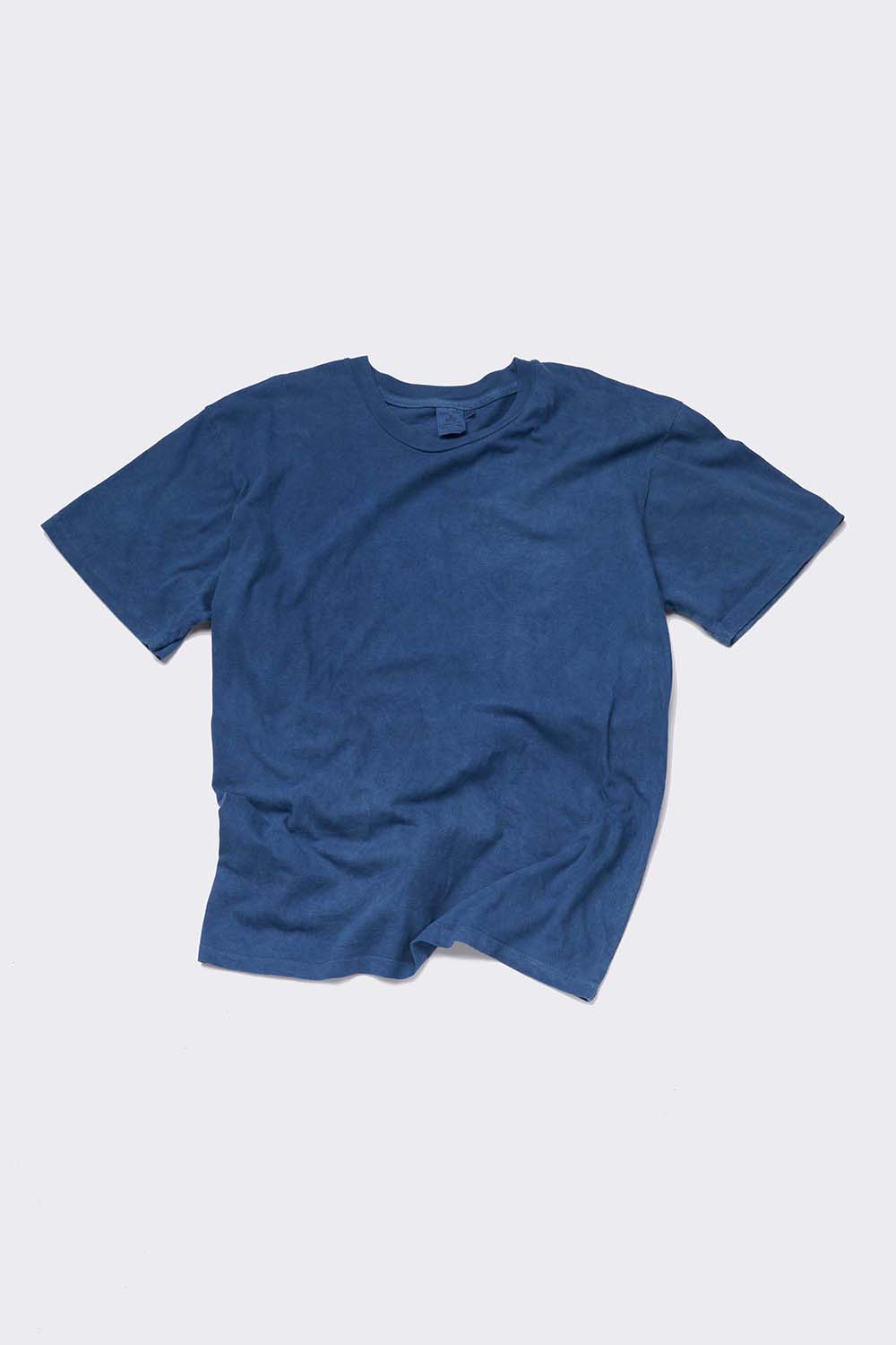 Indigo Dyed Women's Organic Unisex Style Crew Tee