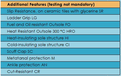 Additional features of safety footwear