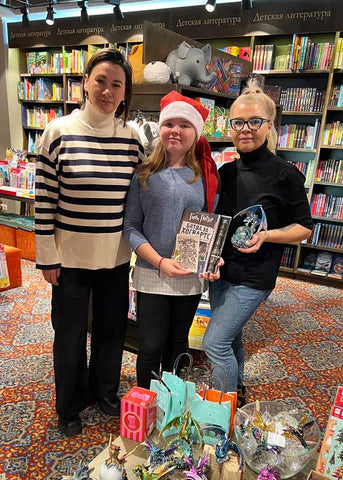 Narva's children received gift cards from Image Wear to buy new books