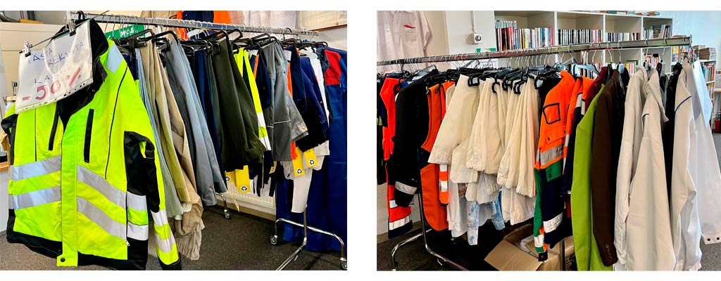 Pirkanmaa recycling center sells used work clothes from Image Wear. When work clothes are no longer needed, they are by no means always worn out.