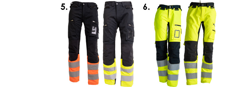 Warning elastic pants in attention colors, custom sizes for men and women.