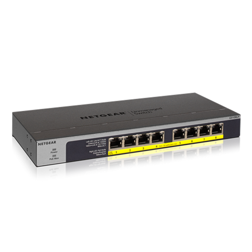 Netgear GS108PP-100AJS Ethernet Switch - 8 Ports - Gigabit Ethernet -