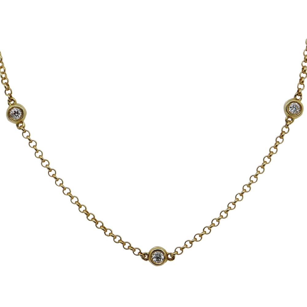 Image of Necklace / Chain with 0.53ct TW-si brilliant-cut diamond in 750/18K Yellow Gold 55,0 cm