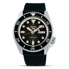 Seiko 5 Sports Black Dial Silicone Automatic Men's Watch| SRPD73K2