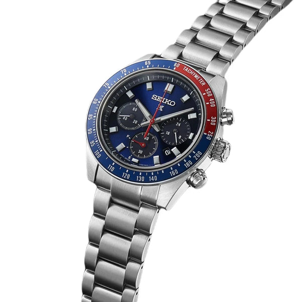 SEIKO Macchina Sportiva Blue Dial Solar Men\'s Chronograph | SSC801P1