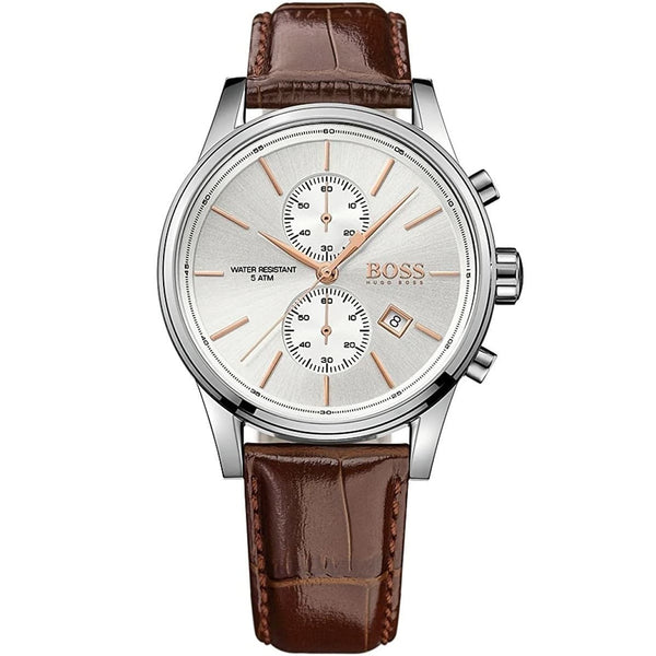 BOSS Allure Chronograph Leather Strap Brown Watch, Model: 1513921