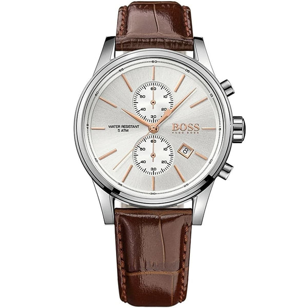BOSS Allure Chronograph Leather Strap Watch, Brown Model: 1513921