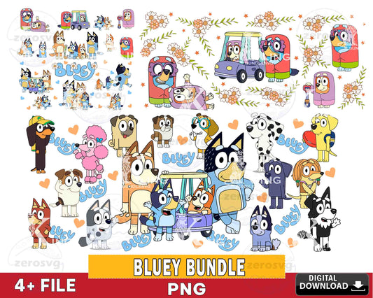 25+ Bluey Dog Tumbler Wrap Bundle, 20Oz Cup Designs, Instant download