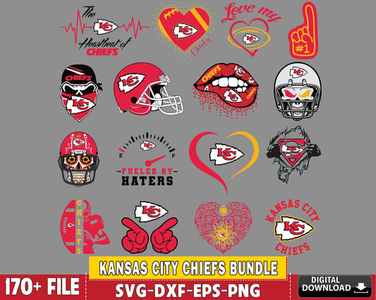 Kansas City Chiefs Football Bundle Chiefs Fans SVG Cutting Files