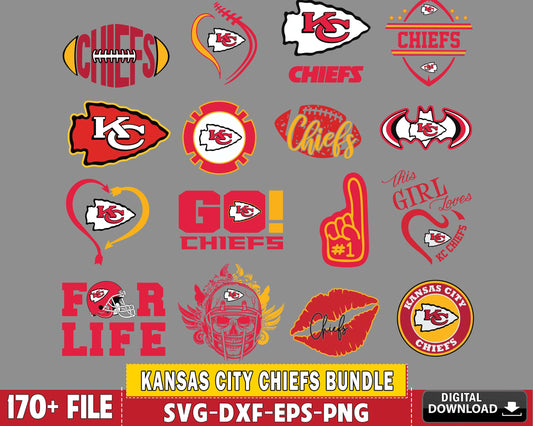 Kansas City Hearts Bundle EPS, Chiefs SVG