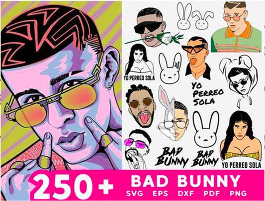 Bad Bunny LA Dodgers SVG, Bad Bunny baseball SVG, Los Angeles