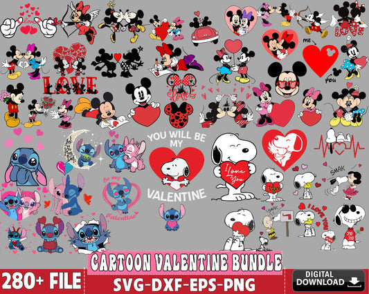 Valentine's - Mickey Mouse And Disney Friends PNG - Instant Download