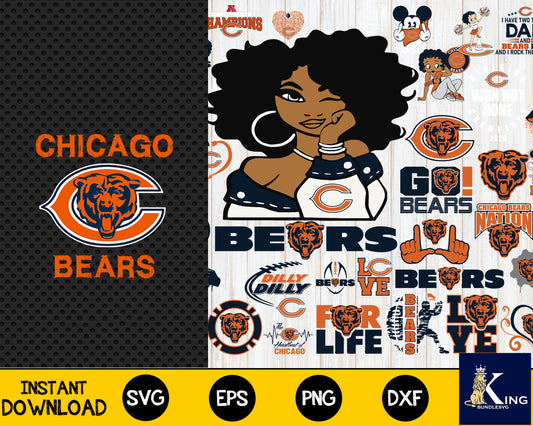 NFL Logo Chicago Bears, Chicago Bears SVG, Vector Chicago Bears Clipart Chicago  Bears American Football Kit Chicago Bears, SVG, DXF, PNG, American Football  Logo Vector Chicago Bears EPS Download NFL-files For Silhouette